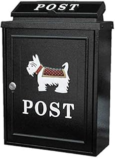 EatingBiting 16" Puppy Logo Wall Mounted Letter Box Lockable Post Mail Box Parcel Letterbox Vintage Mailbox Thickness:13cm 3kg Lockable Mailbox Security Lockbox Outdoor Retro Aluminum Post Box Secure