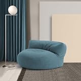 Lumaland Sitzsack Lounge | Sofa-Sitzsack 90 x 50 cm mit Rückenlehne | Flexibler Indoor Beanbag | Ergonomisch & Robust | Mit anpassungsfähiger EPS-Füllung | Waschbarer Bezug [Aqua]