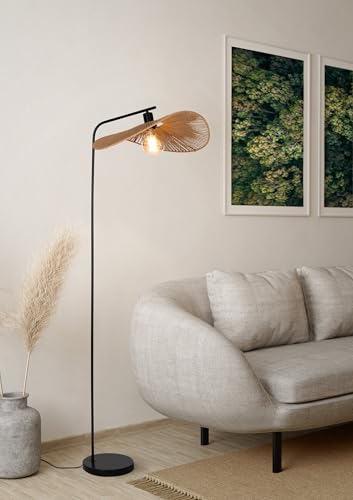 Lámpara de pie alta EGLO Siruela estilo japonés y boho 2
