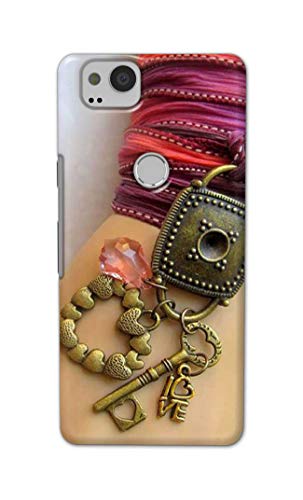 Image of Girl Hand with Keychain Hard Back Case Cover for Google Pixel 2 Back Cover -(J5) VNS2228