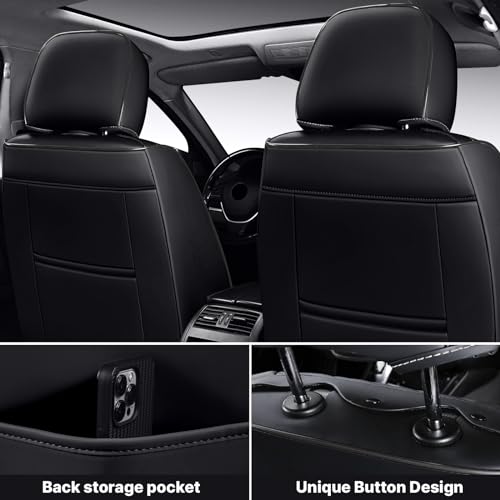 Image of Seat Covers for Ford Transit 150 /250 /350 Van 2015-2026, Front Seats Black