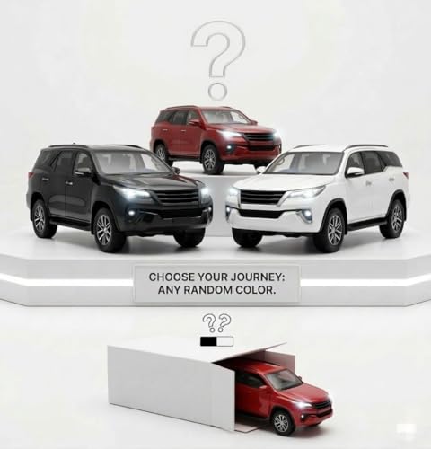 Image of LT /1:32 Scale Fort.uner Die-Cast Pull Back Car Toy for Boys Kids Sturdy Metal Miniature Model Toy Vehicle for Kids Realistic Design Fortuner Toy Car-1[Black] (White)