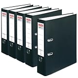 herlitz Ordner A4, maX.file protect, 8 cm breit, schwarz, 5 Stück, maXimale Qualität