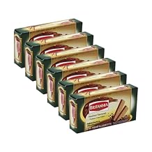 Britannia Hazelnut Flavoured Premium Cream Wafers 2.28oz 80g - Breakfast & Tea Time Snacks - Crunchy, Healthy and Delicious Pack of 6