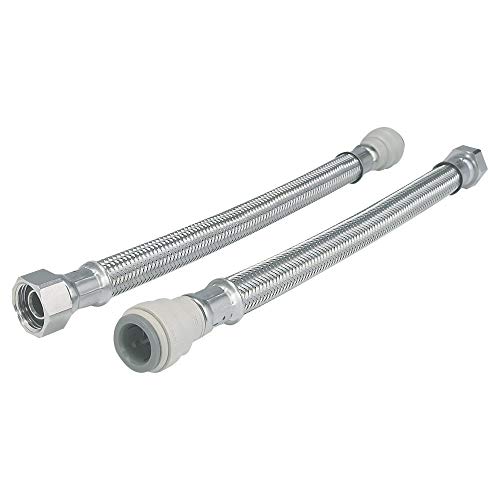 Image of John Guest Speedfit - Push-Fit Flexible Tap Connector Hoses 22mm x � x 500mm 2 Pack