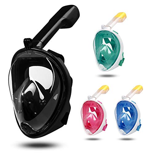 MOUNTDOG Snorkel Mask Full Face Snorkeling Mask with Panoramic View and Action Camera Mount,Anti-Fog and Anti-Leak Design Dive Mask for Adults and Youth (Black, L/XL) - Thumbnail 3