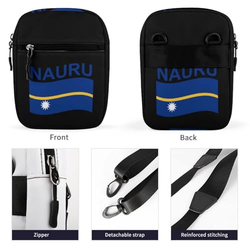 Flag of Nauru Mini Crossbody Bag Anti-Theft Side Shoulder Bags Messenger Bag Unisex3