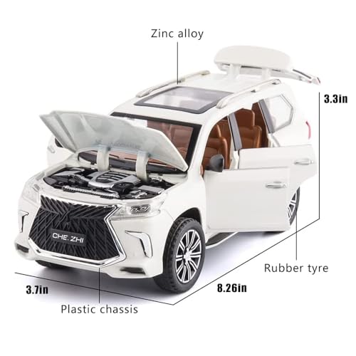 Image of DEUSON ECOM 124 Lx570 Toy Car Metal Diecast Car Toy for Kids Pullback Sound and Light Openable Door