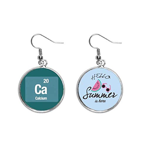 Pendientes de calcio CA de sandía en plata para el lóbulo