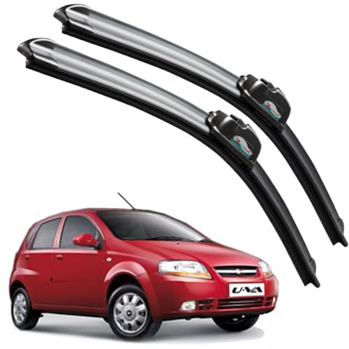 Image of Frameless Rubber Car Wiper Blades Set of 2 Compatible with (Sail UVA (2010-2016) (D-22,P-16))