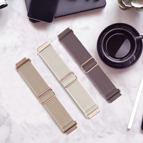 TUCOMO 3 Pack Stretchy Nylon Watch Bands Compatible with Veryfitpro ID205L,19mm Loop Elastic Straps for Willful YAMAY SW020 SW021 SW023 SW025 ID205 ID205L ID205S ID205U, Fitpolo ID205L Women Men