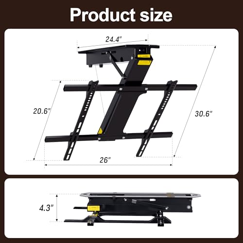 Fromann TV Wall Mount with Remote, Electric Adjustable Flip Down CeilingTV Mount Motorized Ceiling Bracket for 32 to 70 inch Screen by Fromann - Image 3