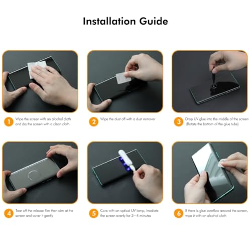 Image of Advanced HD+ Curved UV Tempered Glass Screen Protector Designed for Vivo T4 Ultra 5G - Full Screen Coverage with Easy Installation Kit (Anti-Scratch)