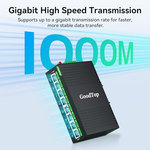Image of Industrial 8-Port Full Gigabit PoE++ Switch,8-Port BT 90W,Wide Temperature,3-Level PoE Cascade,DIN-Rail Hardened PoE Switch for PTZ Camera /Wireless AP /IoT
