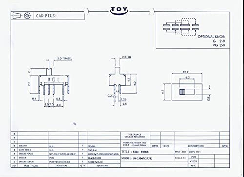 PAKMEZ 1000 PZ SS23D07 8 Pin 3 Posizione 2P3T Interruttore A Levetta Doppio Interruttore Scorrevole Verticale Lunghezza Maniglia 5 MM Staffa