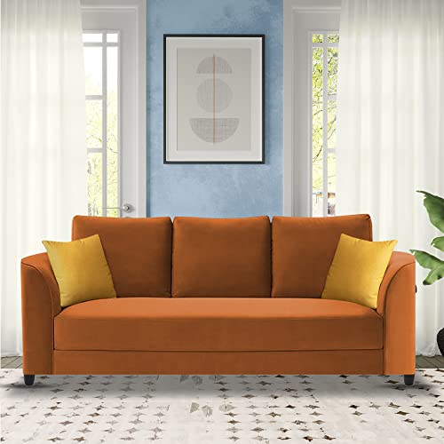 Image of Francis 3 Seater Sofa Set for Living Room (Orange Fabric)