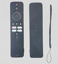 Silicone Tv Remote Cover Compatible with Xiaomi/Redmi Tv Remote 4k Ultra 43 inch/Xiaomi Mi OLED Series 55 inch/Xiaomi 5A Series 32/40/43 inch Protective Case with Loop (Black) [Remote NOT Included]