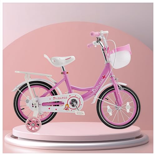 Artudatech 自転車 子供 18インチ 子供用自転車 18インチ 女の子 男の子 発光 補助輪 キッズバイク こども 低学年 ぬいぐるみ座席 人形用シート 取外し補助輪 コマ付き インストールツール 多色 プレゼント お祝い ピンク