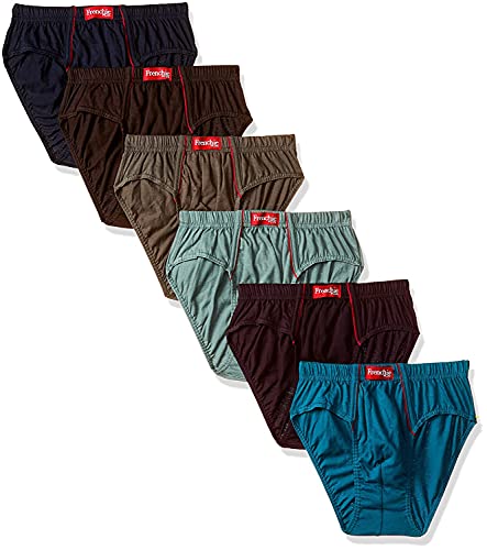 Frenchie Men's Plain Brief (Pack of 6), Frost Grey, Maroon, Royal Blue, Colonial Blue and Blackberry Wine, 110 CM