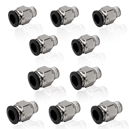 SRJQXH 6/8 MM Conector Neumático, 10 Paquete Conector Neumático Tubo de Aire Conector Rápido Para Tráquea y Equipos de Automatización Cover