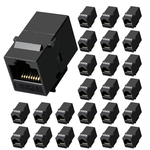 Rallonge câble Ethernet Cat6 coupleur RJ45 femelle femelle noir pour prise murale encastrée