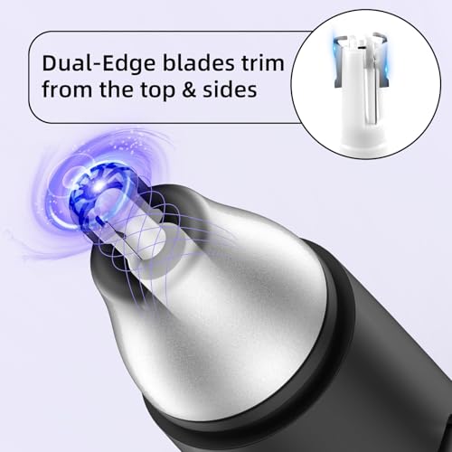 Nasenhaartrimmer Nasen und Ohrenhaartrimmer Augenbrauen-Lippenhaare Schmerzloser Epilierer Gesichtshaarentferner für Männer und Frauen (Schwarz)