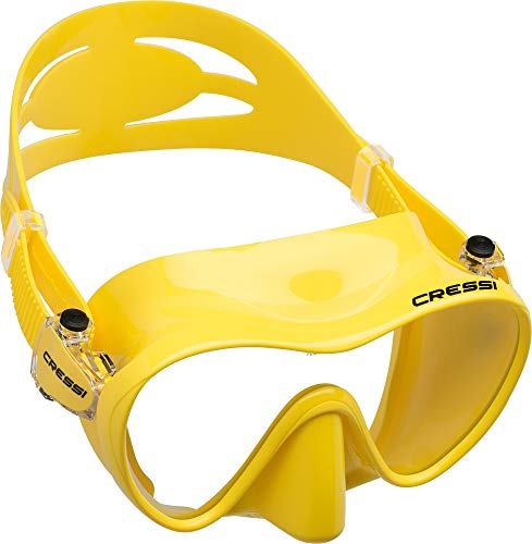 Cressi F1 Mask Máscara Monocristal Tecnología Frameless, Unisex, Amarillo, L