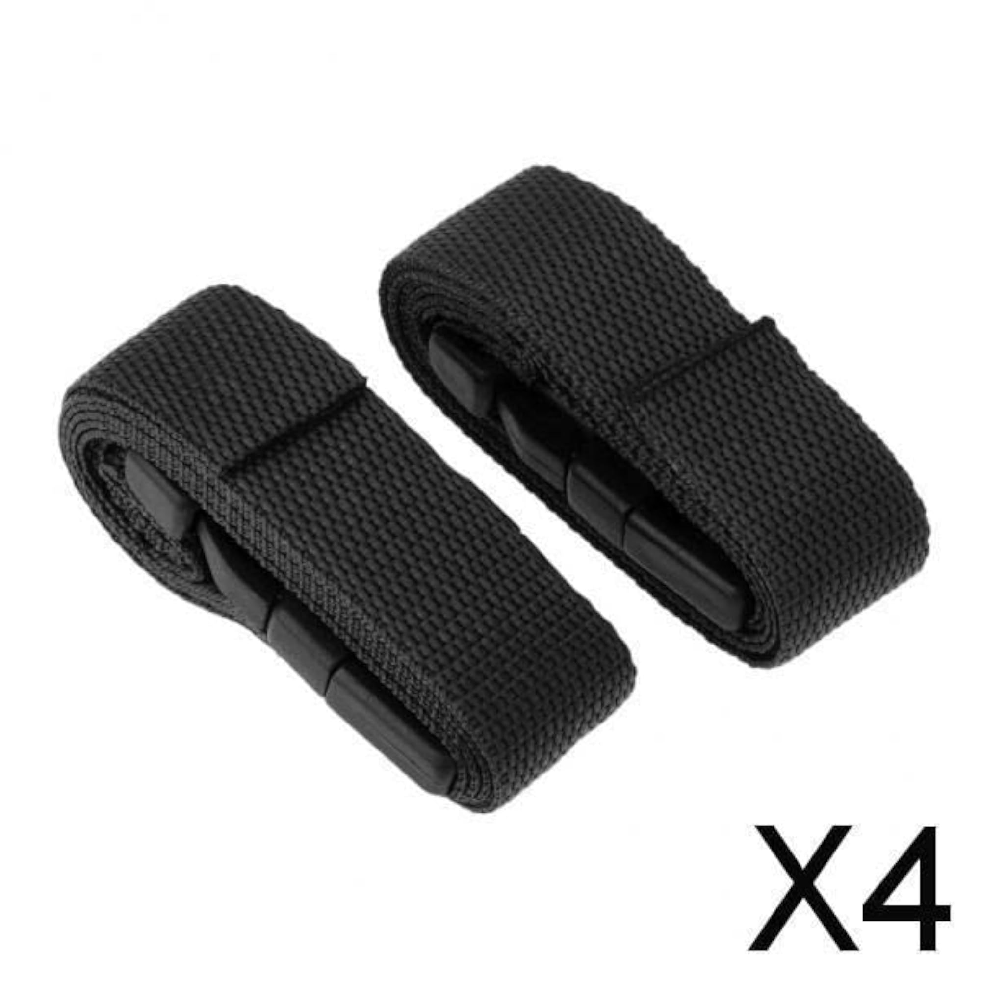 4x2pcs Quick Release Golf Trolley Webbing Straps, Black