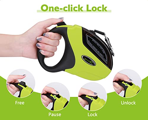 Pecute Retractable Dog Leash, 360° Tangle-Free Dog Leash Retractable, Easy One-Handed Brake, Pause, Lock, 16 Ft Strong Nylon Dog Leash Great For Large Medium Small Dogs #TOP2