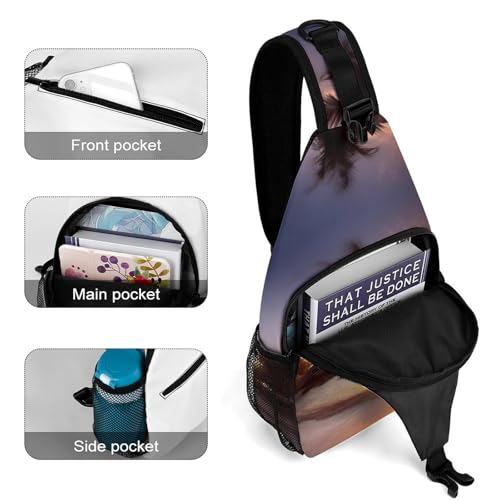 Bolso bandolera Sunrise Tropical Palm Tree para deporte miniatura 4