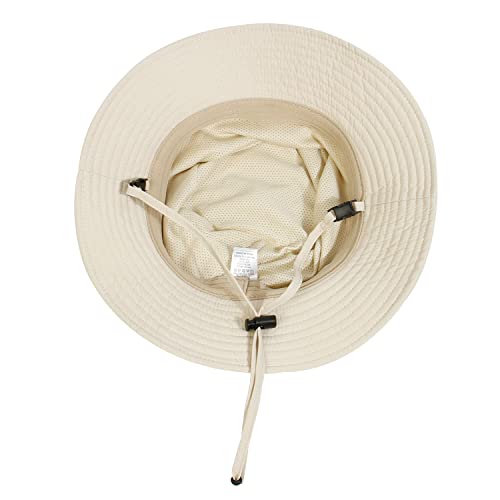 Muryobao Men Sun Hat Summer Outdoor Uv Protection Boonie Hats Wide Brim Foldable Windproof Bucket Cap For Hiking Safari Beige #TOP2