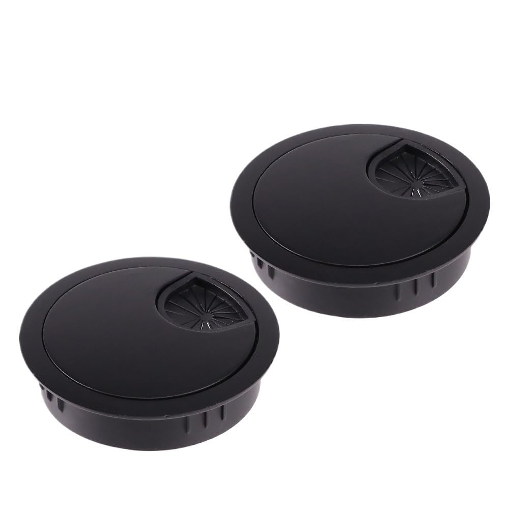 Desk Cable Grommet 20Pcs Desk Table Cable Hole Cover Wire PC Computer Tidy 50mm/53mm/60mm/80mm(Matte Black,80mm)