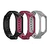 Lot de 3 bracelets Tencloud compatibles avec Samsung Galaxy Fit E SM-R375 - Bracelet de rechange en silicone souple pour tracker d'activité Galaxy Fit E SM-R375 - Noir + rouge + gris