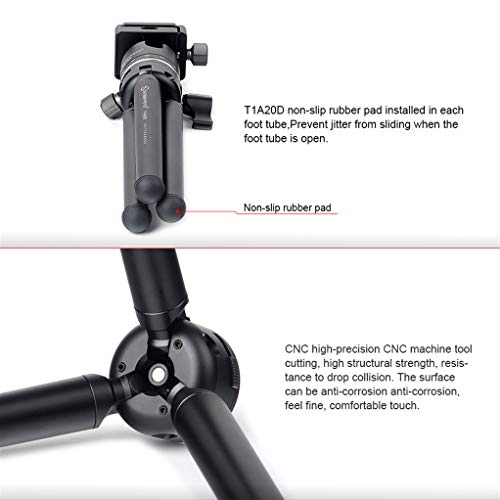 Sunwayfoto T1A20D Mini-Tablet-Stativ, verstellbar, 2 Knoten, für DLSR – Bild 7