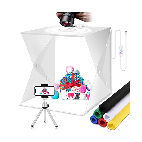 Fotografie Light Box 160 Perlen Großes LED-Fotostudio Weißes Beleuchtungskabinen-Kit mit 6 Farben Hintergrund Tragbares…