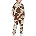YECARYPOD Brown Cow Print Boys Girls Hoodie and Sweatpant Set for Kids 2 Piece Outfits Pants Set Active Sweatsuit Fashion Tracksuit Long Sleeve Pullover Sweatshirt Jogger Pants