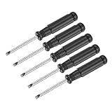 sourcing map 5Stk. Mini Schlitz Schraubendreher, 4,0mm Flachkopf mit schwarzem Griff für Kleingeräte