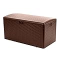 Plastic Development Group Outdoor Storage Deck Box, Standard Closure, 73 Gallon, Java