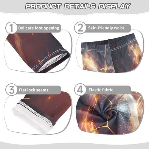 Toddler Girls Leggings Printed Yoga Pants Leggings Soccer Ball Lighting Fire for Kids3