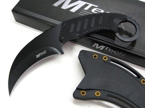 New MTECH Tactical Defense Black G-10 Full Tang KARAMBIT Boot NECK ProTactical&#39;US - Limited Edition - Elite Knife with Sharp Blade + Sheath!