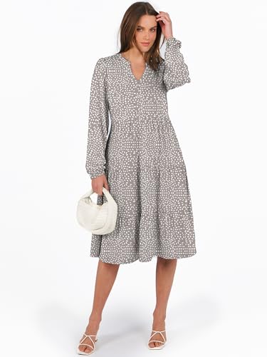ANRABESS Long Sleeve Midi Dresses for Women V Neck 2025 Fall Fashion Casual Loose Fit Flowy Swing Tiered Vacation Boho Dress4