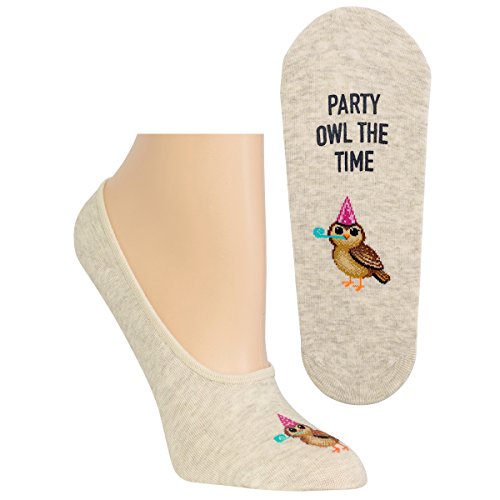 Image of Hot Sox Womens Party Owl Socks, Natural Melange, 1 Pair, Womens Shoe 4-10
