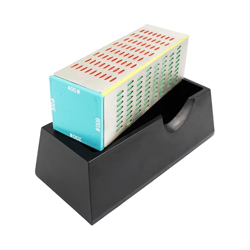 HFS(R) 4-Way Diamond Knife Sharpener Hone Sharpening Stone Industrial Grade 200 to 600 Grit Non-Slip Rubber Base 6