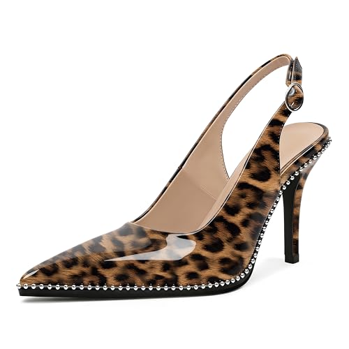 Zamikoo Women Slingbacks High Heel Pumps Pointed Toe Slip On