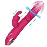 Beaded Thrusting Rabbit Vibrator - BOMBEX William, 9.8" Triple Action G Spot Vibrator with Independe