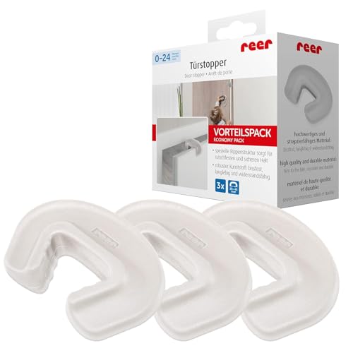 reer Vorteilspack 3x Finger-Klemm-Schutz für Türen Tür-Stopper vom schwäbischen Kinder-Sicherheits-Experten transparent 3 Stück (1er Pack)