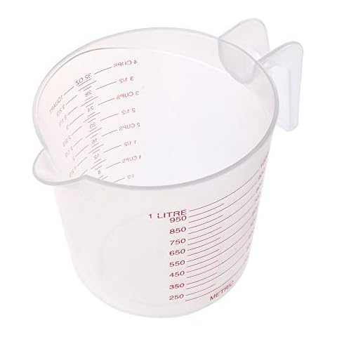 SOOTOP Measuring Jug Cup, Clear Plastic 1L Graduated Jug, Accurate Capacity Tool 1000ml Container Graduated Jug A Great Assistant for Cooking Cover