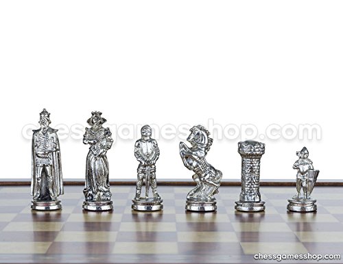 Chess and Games Shop Muba Luxury Handmade Chess Set - Brass Chessmen, Rosewood Mosaic Chess Board - Gift Item, 2 Players, Age 8+ - Thumbnail 4