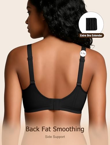 Image of VRVOCIE Wireless Bras for Women No Underwire Crossover V Mesh Seamless Supportive Bralettes Full Coverage Everyday Bra