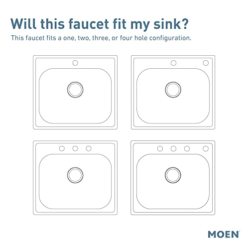 Moen 87814BL Essie Matte Black One-Handle High Arc Pre-Rinse Spring Pulldown Kitchen Faucet thumb #4